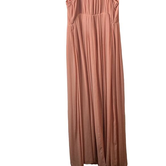 Torrid Blush Pleat & Eyelet Chiffon Maxi Dress Size 00 - Picture 7 of 9
